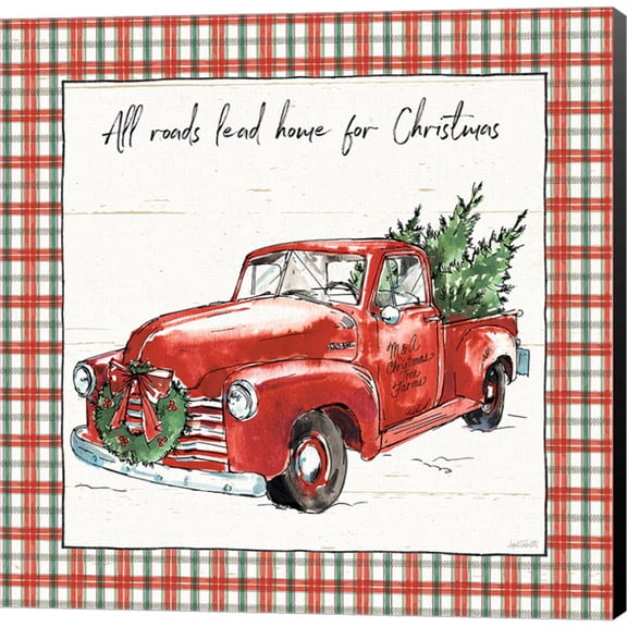 Holiday on the Farm VI Plaid by Anne Tavoletti, Canvas Wall Art, 12W x 12H