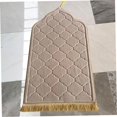 thumbnail image 2 of Alfombras de área alfombra de oración acolchada 25,6 x 43,3 pulgadas alfombra de oración musulmana de franela con borlas alfombras de área de deslizamiento irregular para regalo beige, 2 of 5