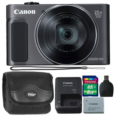 Canon PowerShot SX620 HS 20.2MP 25X Zoom Wifi / NFC  Full HD 1080p Digital Camera  (Black) + Free Starter (What's The Best Starter Camera For Photography)
