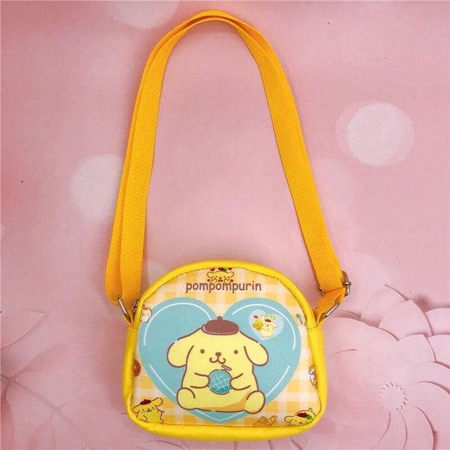 Mochila de Anime Sanrio para niña, bolso de hombro Kawaii de Hello Kitty, My Melody, Cinnamorol, Kuromi, Pu, cuadrado, dibujos animados, regalo de moda