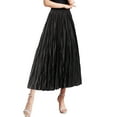 thumbnail image 2 of Women Mid Length Skirt Dance Party A Line High Waisted Pleated Skirt Holiday Party Half Skirts Skirts with Leggings Pencil Skirts for Women plus Size Anime Skirts Light Skirt for Women Skirt Pleated, 2 of 5