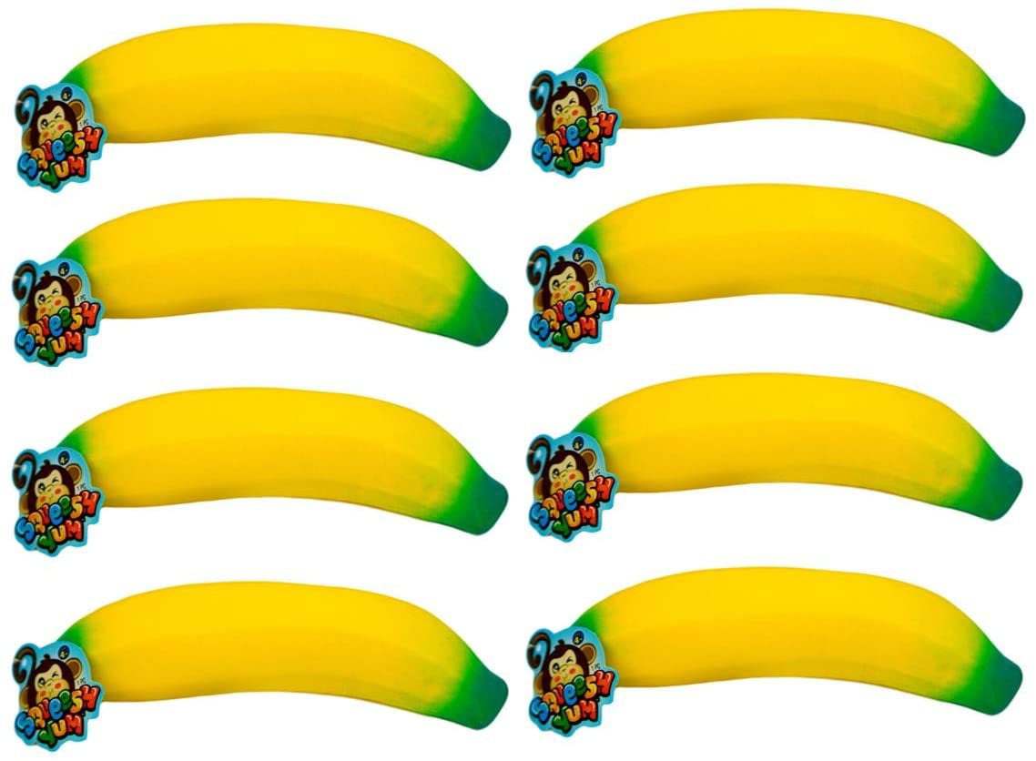 JA-RU Stretchy Banana Squishy Toys (8 Units) Anxiety Stress Relief 