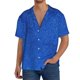 thumbnail image 1 of Balery Blue Glitter Camisa Casual de Manga Corta con Botones para Hombre, Texturizada, Estilo Cubano, para Playa, Verano-Medium, 1 of 5