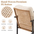 thumbnail image 5 of MOALCOFER 3-Piece Rattan Outdoor Rocking Chair Bistro Set with Thick Beige Cushions & 2-Tier Coffee Table, Weather-Resistant Patio Furniture for Porch, Balcony, Backyard & Garden, 5 of 7