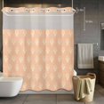 thumbnail image 5 of No Hook Abstract Bohemia Shower Curtain with Snap in Liner Set, Modern Boho Floral Orange Waterproof Fabric Bathroom Curtains with See Through Top Window, Hotel Style Standard 72 x 72 Inch, 5 of 9