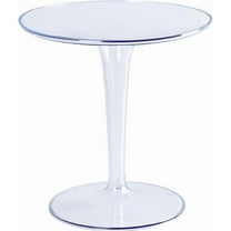 HomeRoots 554646 20 in. Clear Heavy Duty Plastic Indoor & Outdoor Round Pedestal End Table