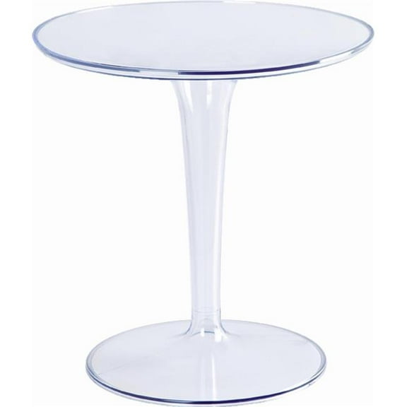 HomeRoots 554646 20 in. Clear Heavy Duty Plastic Indoor & Outdoor Round Pedestal End Table