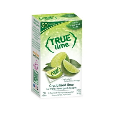 True Lime Crystallized Water Enhancer Powder, 0 Calorie Lime Flavor, 1.41 oz., 50 Count Packets