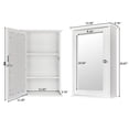 thumbnail image 6 of AsterOutdoor Single Door Mirror Cabinet - Wall Mounted Bathroom Medicine Cabinet with Storage Shelf, White Finish for Bathroom Organization, 6 of 8