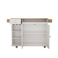 thumbnail image 6 of Glavbiku White Kitchen Island Cart - Solid Wood Top,Wheels & Multi-Storage (Wine/Spice/Glass Holder), 6 of 12