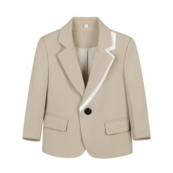 Chbgutlmr Baby Clothes Kids Formal Blazer Jackets Boys Girls Long Sleeve Lapel Neck Button Suit Tops Fall