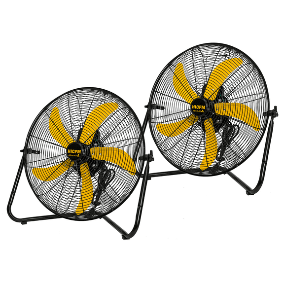 20-inch High Velocity Metal Floor Fan, 3-Speed Powerful Cooling 360° Adjustable Tilting Head, 2 Pcs - UL Listed