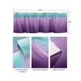 thumbnail image 5 of Teal Purple Ombre Kitchen Curtain Valances for Windows Farmhouse Short Curtains, Modern Geometric Striped Abstract Art Rod Pocket Valance Curtain for Bedroom Cafe Living Room 56"x16", 5 of 8