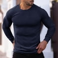 thumbnail image 5 of Long Sleeve Shirts for Men, Mens Spring Crewneck Shirt Long Sleeve Anti-Wrinkle Casual Muscle T Shirts Workout Slim Fitted Striped Tops Clothes, 5 of 6