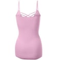 thumbnail image 3 of Women's Lattice Triple Criss-Cross Seamless Cami Long Ttank tops., 3 of 4