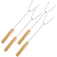 thumbnail image 4 of MasteelfCA 4 Pcs Brochettes en Acier Inoxydable pour Barbecue avec Manche en Bois, 4 of 9