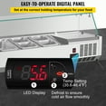 thumbnail image 4 of VEVOR Refrigerated Condiment Prep Station, 40-inch, 7.8Qt Sandwich / Salad Prep Table w/ 1 1/3 Pan & 4 1/6 Pans, 150W Salad Bar w/ 304 Stainless Body Tempered Glass Shield Digital Panel Auto Defrost, 4 of 9