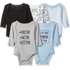 Hudson Baby Unisex Baby Cotton Long-sleeve Bodysuits