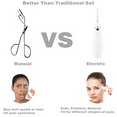 thumbnail image 3 of Heated Eyelash Curler Electric Eyelash Curler Electronic Eye Lashes Curling Comb Quick Heating Long Lasting USB Rechargeable Natural, 3 of 8