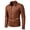 Brown (thin version), variant on Men's Casual PU Leather Lapel Motorcycle Jacket Fashion Slim Men's Faux Leather Shirt Jacket