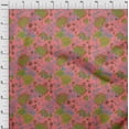 thumbnail image 3 of oneOone Silk Tabby Teal Blue Fabric Leaves & Floral Artistic Sewing Material Print Fabric By The Yard 42 Inch Wide, 3 of 4