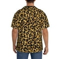 thumbnail image 5 of Xecao offers the Gold Glitter Leopard for Men's Casual Short-sleeved Shirt, a button-up collared shirt with a pocket, perfect for beach vacations and yacht travel in the Medium size., 5 of 7