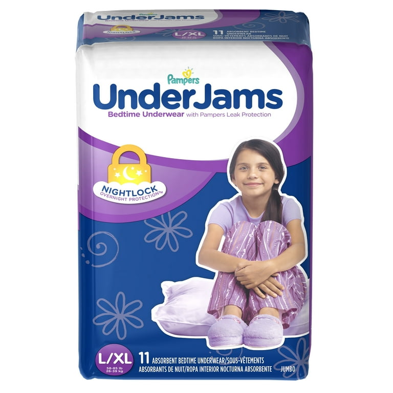 Pampers UnderJams Girls Bedtime Underwear Girls Size L-XL, 11