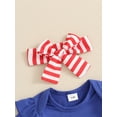 thumbnail image 6 of Hirigin 4th of July Baby Girl Outfits 0 3 6 12 18 24 Months Ruffle Sleeve Romper Star Stripe Suspender Skirt Overalls Dress, 6 of 8