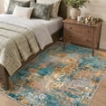 thumbnail image 2 of Roomisland Area Rugs 4x6FT Washable for Living Room, Non Slip Modern Abstract Carpet Stain Resistant Soft Low Pile Indoor Floor Rug for Bedroom Kitchen Home Office, 2 of 9