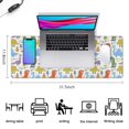 thumbnail image 5 of Long Mouse Pads for Desk,Colorful Dinosaurs Skating Pattern Desk Mats on Top Of Desks, Desk Mouse Pad Extra Large with 3mm Non-Slip Base and Stitched Edge for Gaming,Office,Work,Home 31.5"x11.8", 5 of 6