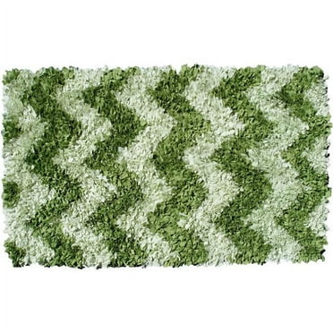 Shaggy Raggy Grn Chevron Rug