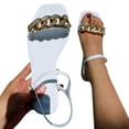 thumbnail image 3 of WILLBEST Sandals Women Comfortable Dressy Gold Women Flat Chain Sandals Beach Sandals Fashion Flat Summer Casual Fashion Sandals Beach Sandals 2024 Summer, 3 of 5