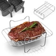 thumbnail image 2 of Leodye 1PCS Air Fryer Double Pot Rack Accessories Oven Grill Rack Multi-Layer Cooking Rack for Air Fryer and Oven Use -Includes: 1x Grill, 4x Baking Sticks, 2 of 9