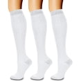 thumbnail image 1 of Compression Socks For Women & Men Circulation ( 3 Pairs White Small-medium)15-20 Mmhg Is Best Support For Athletic Running Cycling, 1 of 5