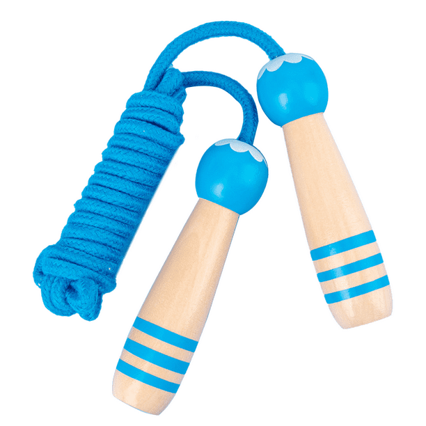 Cuerda de saltar para niños, cuerda de saltar de algodón ajustable con mango de madera para ejercicios de fitness al aire libre Adepaton Ligas y bandas