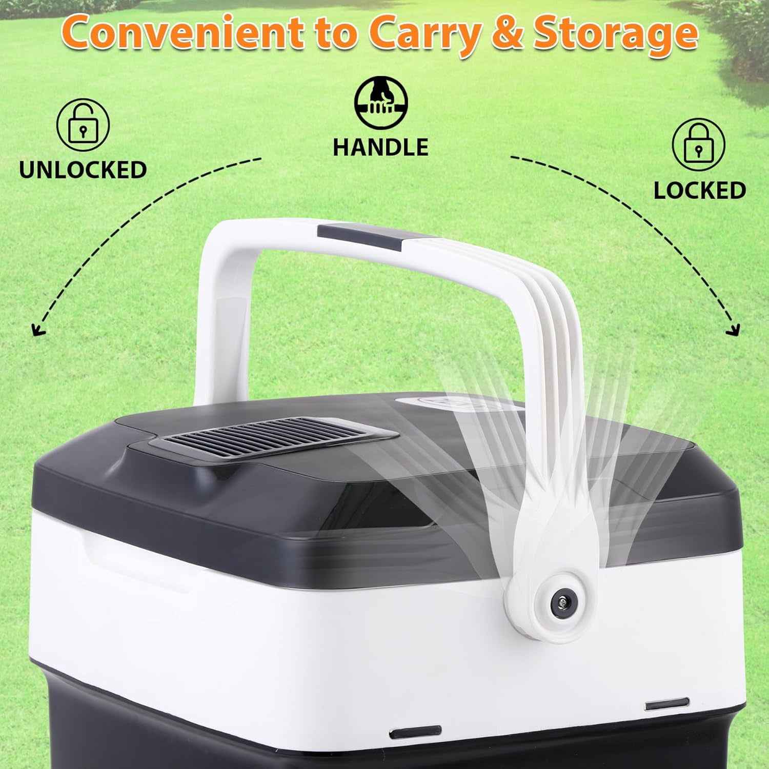 ZYPPP Mini Fridge Electric Cooler and Warmer for Car- 12V DC Car Refrigerator with Automatic Locking Handle, 28 Quart Portable Car Fridge for Travel and Camping