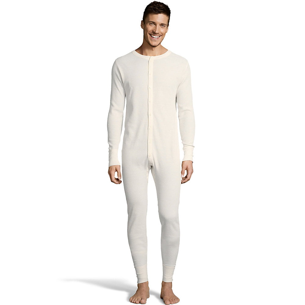 Hanes mens Solid Waffle Knit Thermal Union Suit 125443