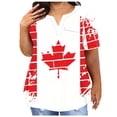 thumbnail image 1 of Plus Size Mujeres Blusas Sexy Cuello en V Encaje Casual Suelto Manga Corta Top, Blusas de Manga Corta para las Mujeres, 1 of 4