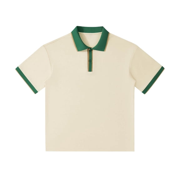 Men's Lapel Short Sleeved T Shirt, Loose Drop Shoulder, Collision Collar, Polyester, Breathable, Lightweight, with 3D Printed Graphics, Sizes S XXXL