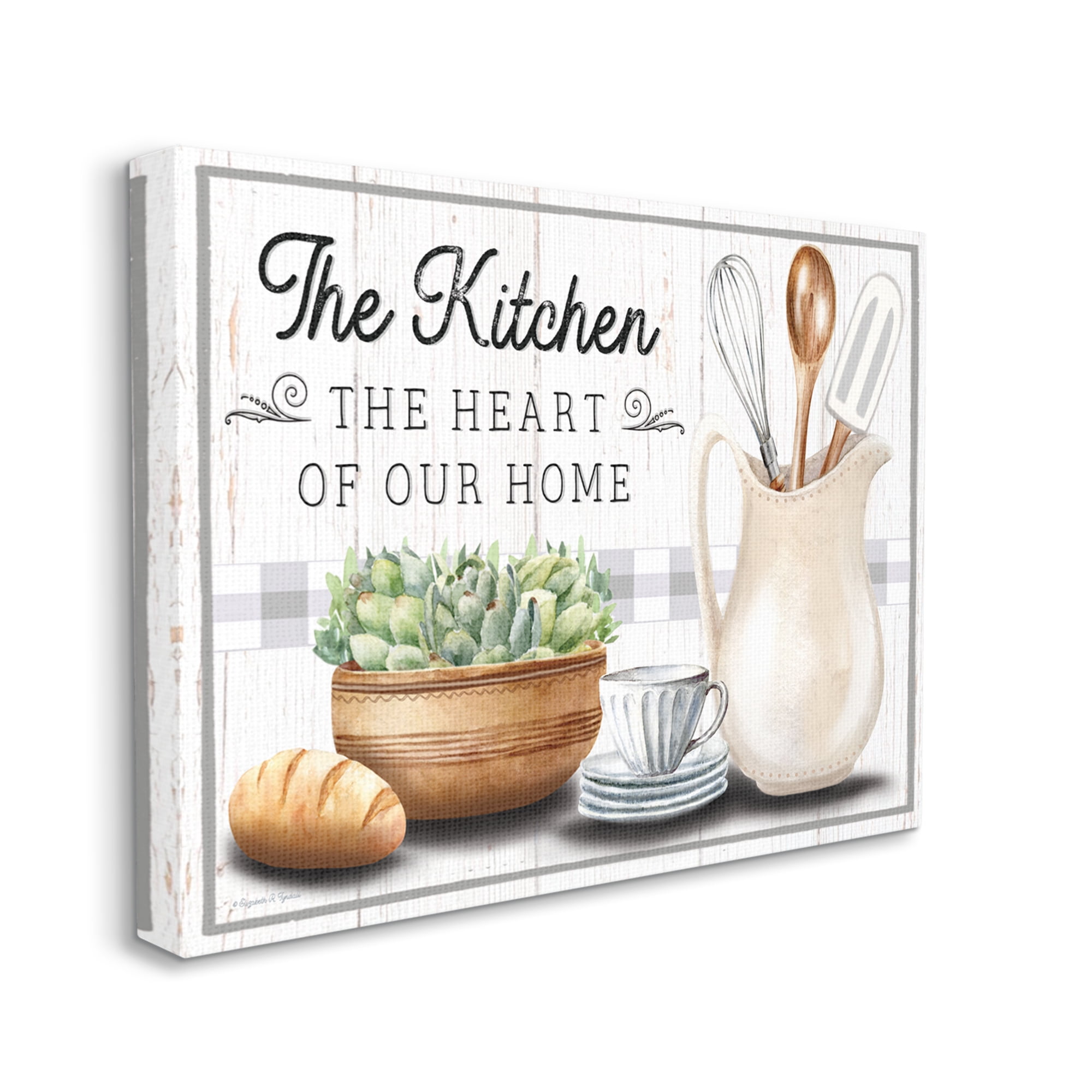 Stupell Industries Kitchen Heart of Home Food & Beverage Painting Gallery Wrapped Canvas Art Print Wall Art, 30 x 24