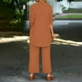 thumbnail image 5 of Women's Lounge Sets 3 Piece Tank Top with 3/4 Sleeve Cardigan Casual Outfits Baggy Wide Leg Pants Sweatsuit Earthy Yellow XXL, 5 of 5