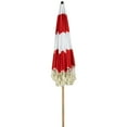 thumbnail image 6 of Northlight Striped Outdoor Macrame Boho Beach Market Umbrella with Tiltt- 6.5' - Red and White, 6 of 9