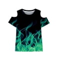 thumbnail image 6 of DeHolifer Girls Shirt Short Sleeve T-Shirts Off Shoulder Tops Cotton Tees Summer Tshirts for Kids 3-12 Years, 6 of 8