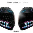 thumbnail image 3 of Casco para Motociclista Hombre o Mujer con Vicera Integral Retractil NO AbatibleAzul/Morado - M, 3 of 4