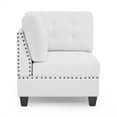 thumbnail image 3 of U Shaped Modular Sectional Sofa, DIY Combination Couch, Includes Four Single Chair and Two Corner, Modern Large Sectional Sofa Corner Couch for Living Room, Office, Lobby, Ivory Chenille, 3 of 7