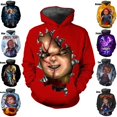 thumbnail image 2 of Sudadera con capucha de Chucky Doll Horror Child's Play para hombre, ropa con estampado 3D, novedad en sudaderas con capucha para mujer, moda Harajuku y2k, jerséis con capucha, 2 of 4