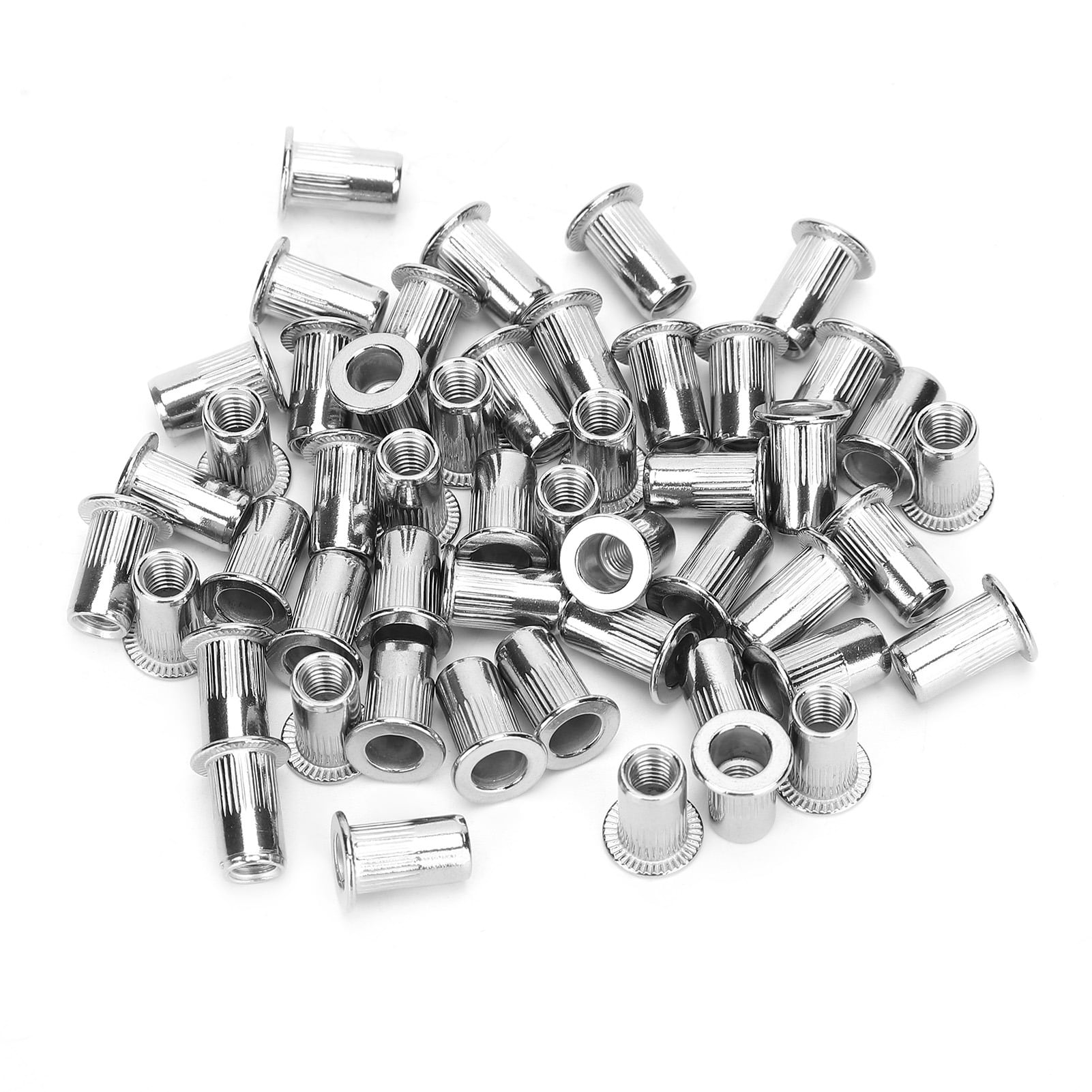 50 PCS M4 Stainless Steel Rivnut Insert Nutsert Flat Head Rivet Nut Fastener Hardware Industrial Supplies for Assembly of Electromechanical Products 