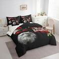 thumbnail image 3 of Manfei Merry Christmas Child Twin Bedding Sets 7-Piece, Santa Claus Hat Bedding Comforter Set, Black Red Cartoon Reversible Sheet Sets, Luxury Bedroom Decor, 3 of 7