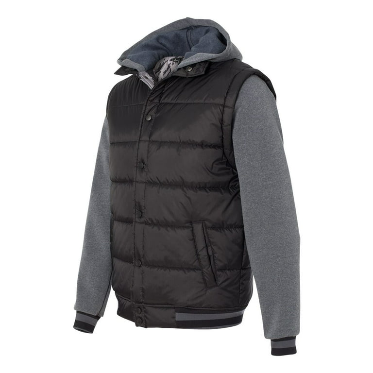 Burnside Nylon Vest with Fleece Sleeves Size up to 3XL