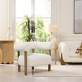 thumbnail image 3 of Fuji Mid Century Modern Barrel Accent Arm Chair Ivory White Boucle, 3 of 11